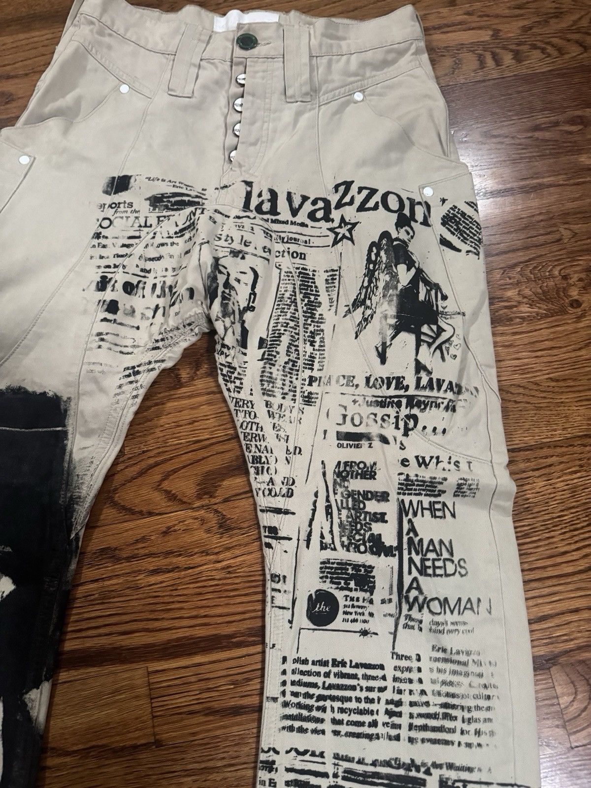 Other Men’s Humor Jimi Hendrix Lavazzon Buckleback Pants Size 29 Size US 29 - 3 Thumbnail
