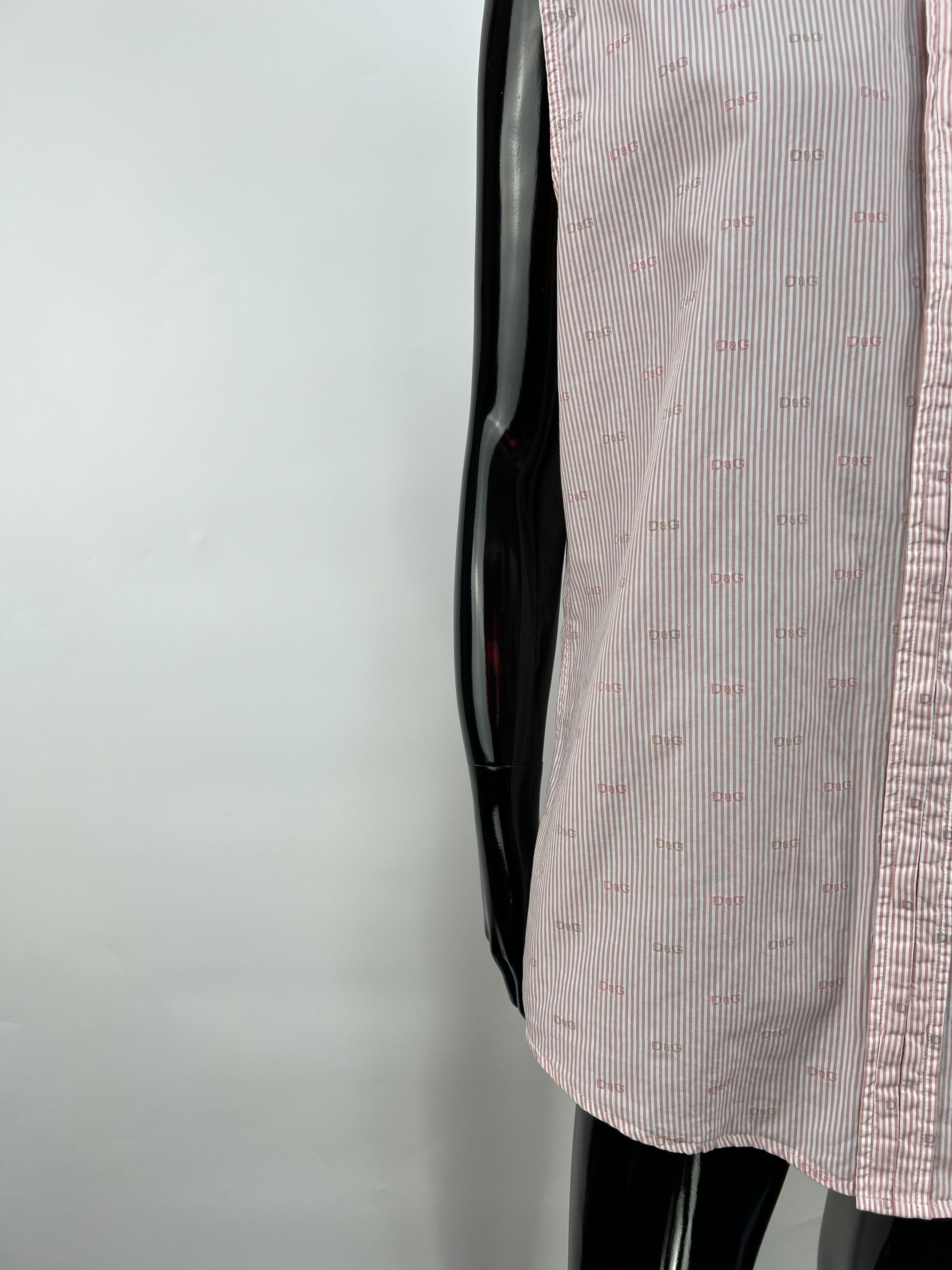 Dolce & Gabbana Dolce Gabbana Logo Sleeveless Stripe Button Up Shirt Size US L / EU 52-54 / 3 - 7 Thumbnail