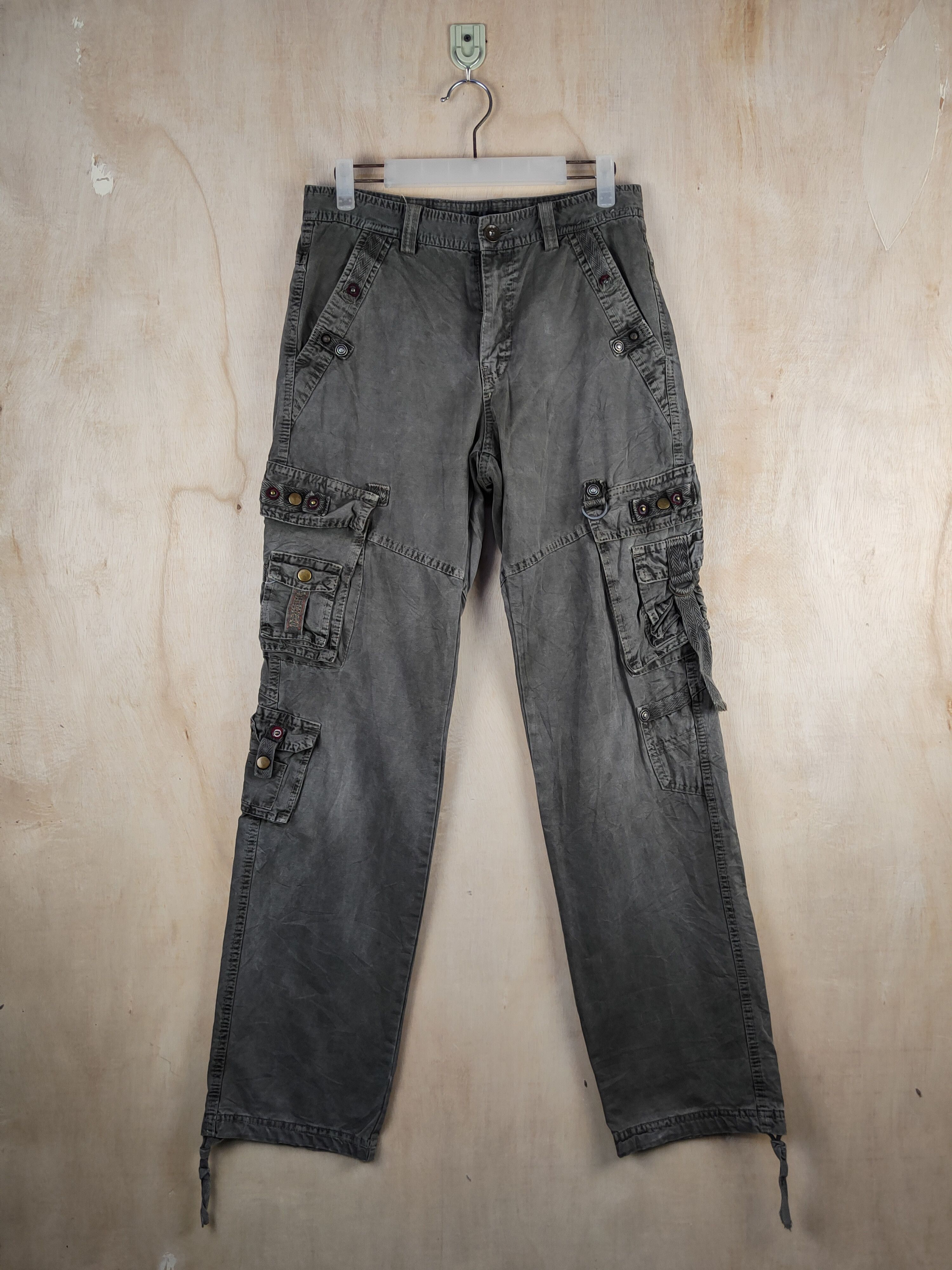 Japanese Brand DL Junye Olive Faded Multipocket Tactical Cargo Pants #S2439 Size US 30 / EU 46 - 1 Thumbnail
