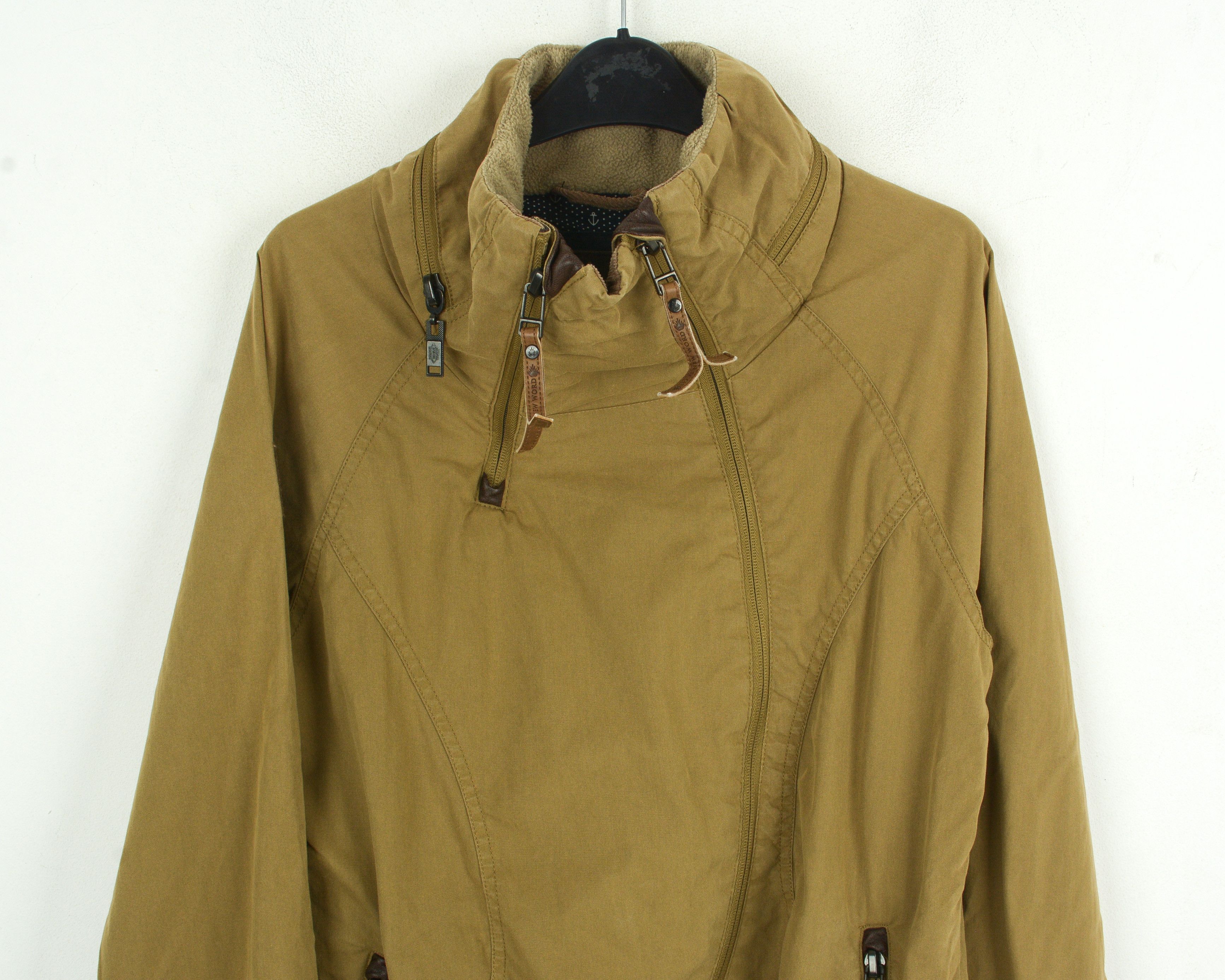 Naketano Women L Jacket Coat Lightweight Windbreaker Brown Cotton Size L / US 10 / IT 46 - 2 Thumbnail
