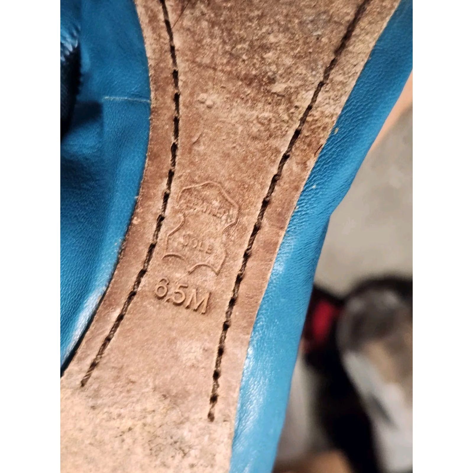 Tory Burch Authenticated Tory Burch Blue Ballet Flats 6.5M Tory Burch Caroline Flat Leather Leather M Blue Womens Vintage? No. Size US 7 / IT 37 - 4 Thumbnail