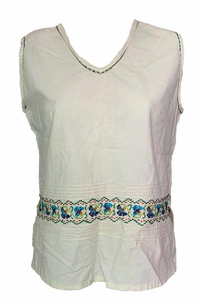 Designer Pre Owned White Hand Made Blouse M Size M / US 6-8 / IT 42-44 - 1 Thumbnail