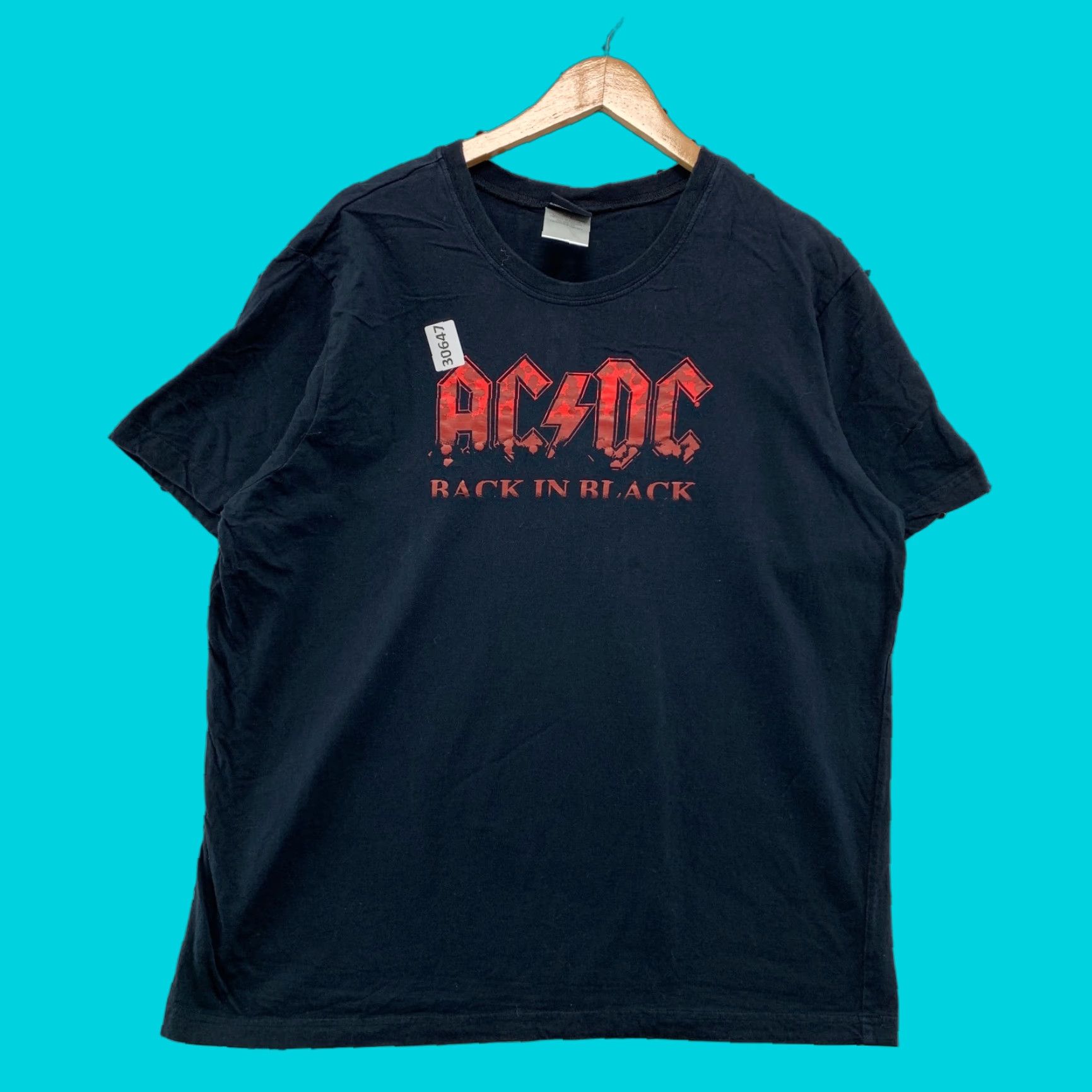 Spell VINTAGE AC/DC Back In Black Shirt Mens Large Red Spell Out Music Band 23x27.5 Size US L / EU 52-54 / 3 - 1 Thumbnail