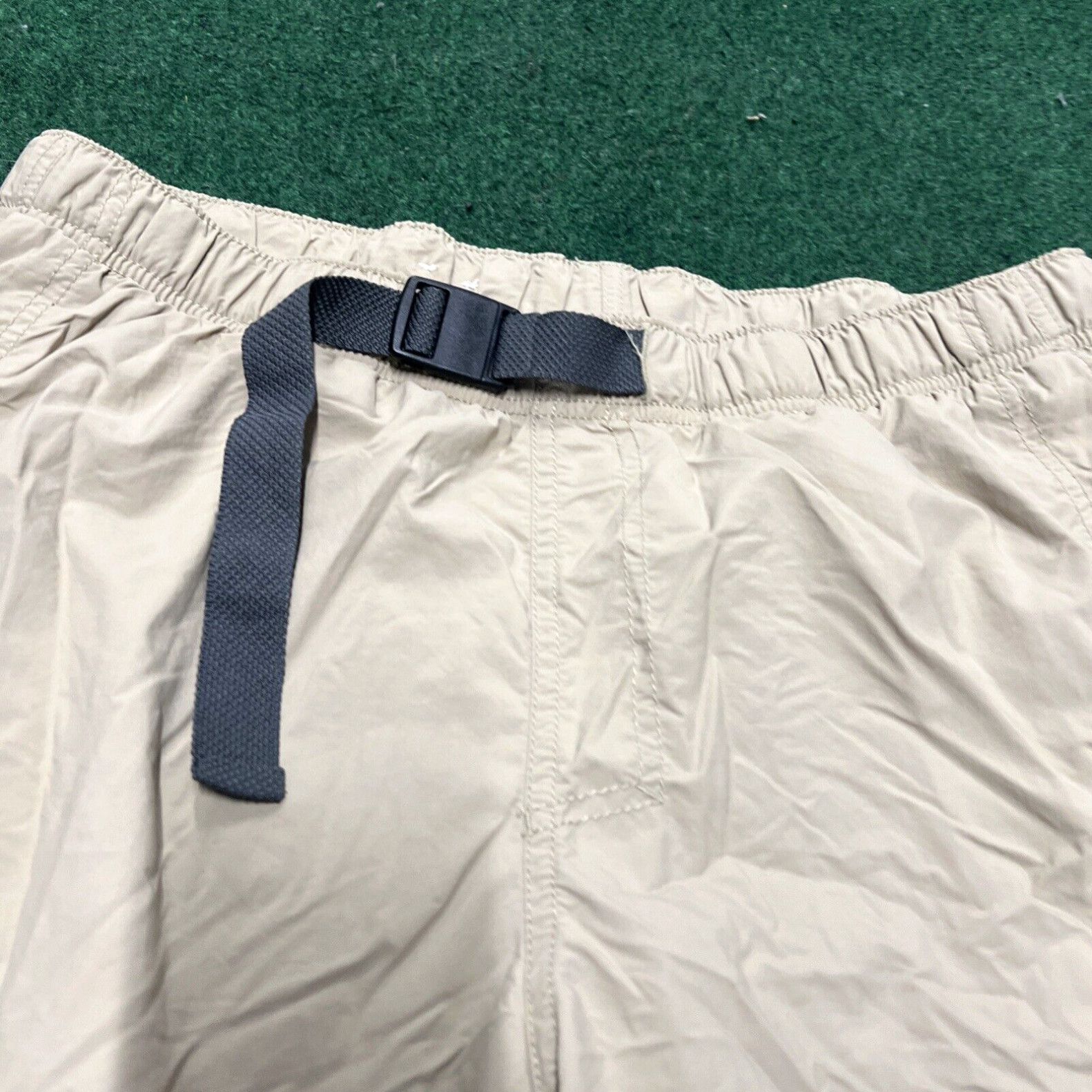 Vintage Columbia Cargo Shorts Mens Large 11in Hybrid Lined Belted Pull On Khaki Size US 33 - 2 Thumbnail