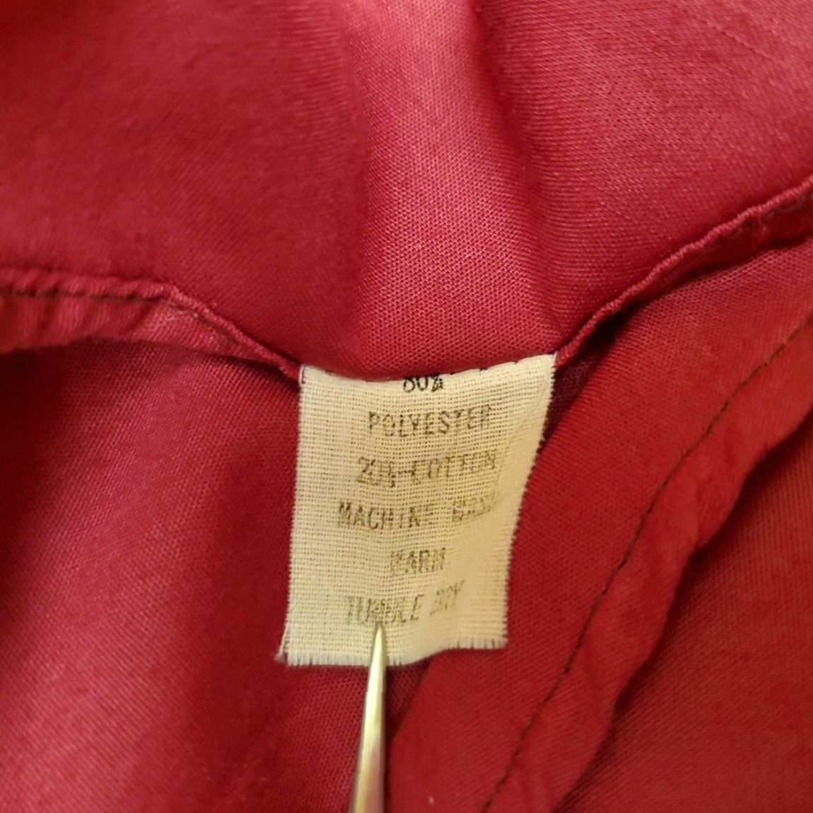 JCPenney VINTAGE JCPenney Shirt Men 34 Red Maroon Button-Up Long Sleeve Single Needle Tapered Casual Outdoor Size US S / EU 44-46 / 1 - 6 Thumbnail