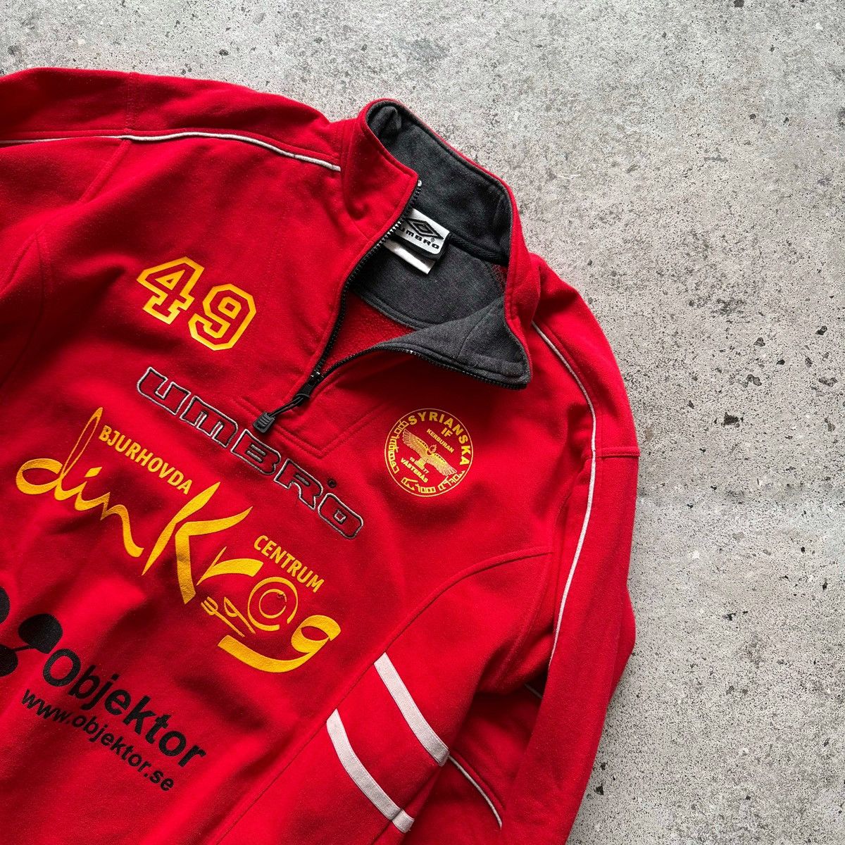 Umbro Umbro Falcon Vintage Half Zip Sweatshirt Red Y2K Printed Size US M / EU 48-50 / 2 - 3 Thumbnail