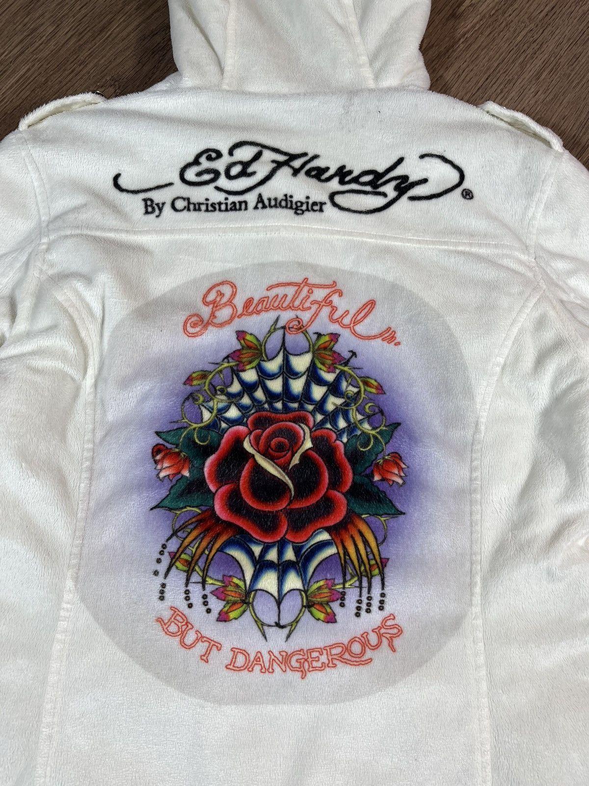 Ed Hardy Plush jacket Ed Hardy By Christian Audigier teddy coat Size L / US 10 / IT 46 - 17 Thumbnail