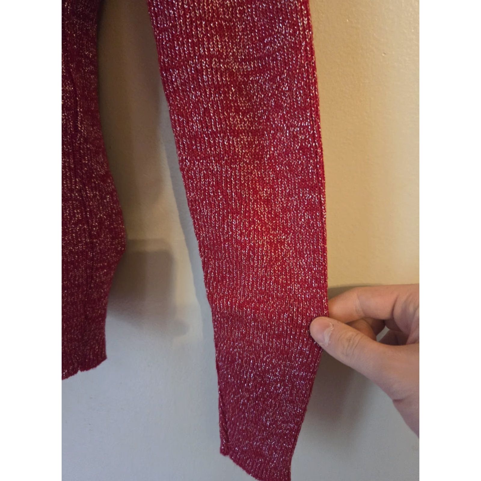Vintage VINTAGE Adriana Red Metallic Turtleneck Acrylic Sweater Womens M 70s Decade 1970s Size M / US 6-8 / IT 42-44 - 5 Thumbnail