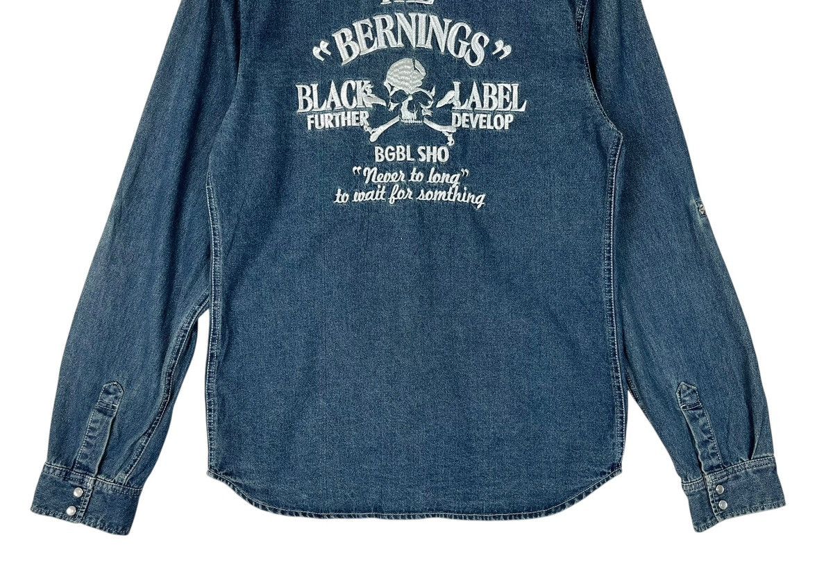 Japanese Brand Bernings Sho Embroidery Logo Snap Button Denim Shirt Size US L / EU 52-54 / 3 - 9 Thumbnail