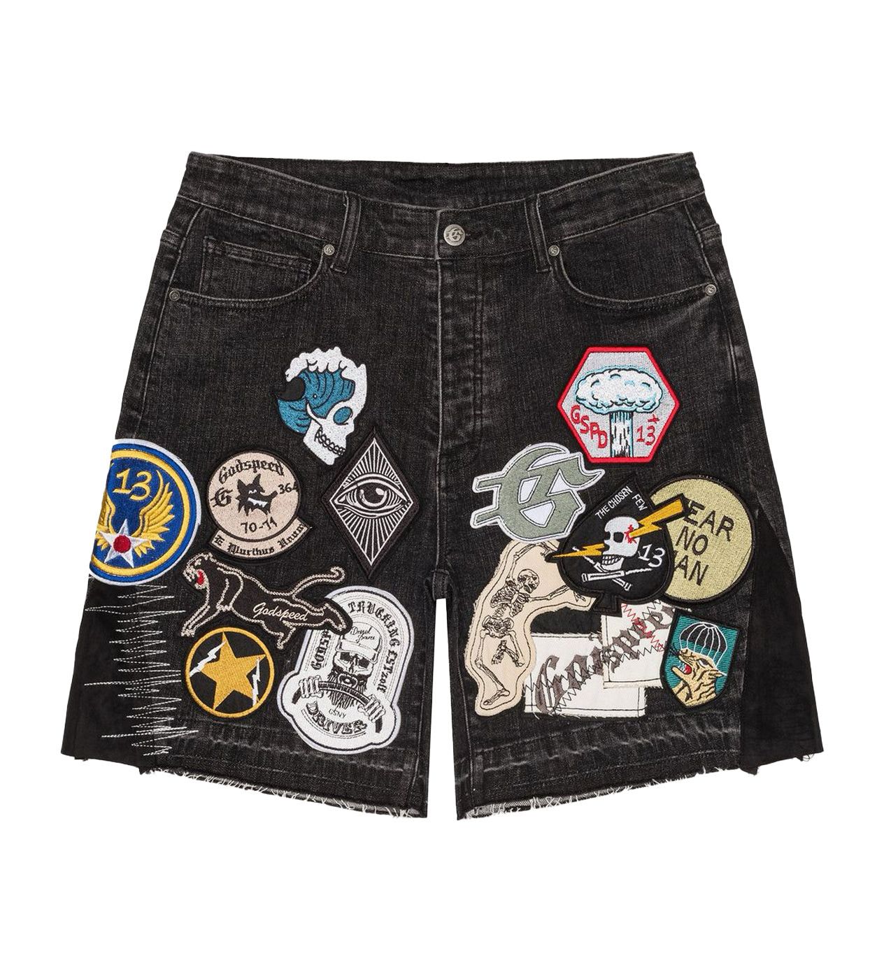 Patchwork Denim Shorts V2 Black