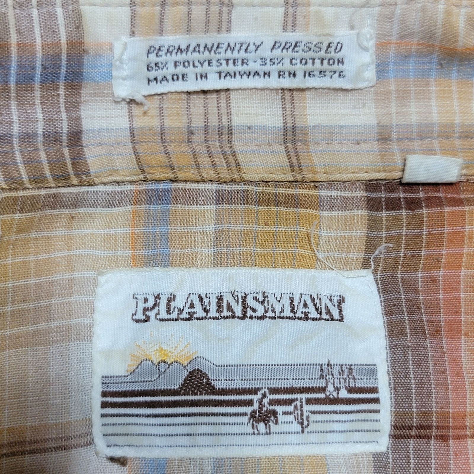 Other VINTAGE Plainsman Classic Western Shirt Pearl Snap -16 1/2 Size US XL / EU 56 / 4 - 5 Thumbnail