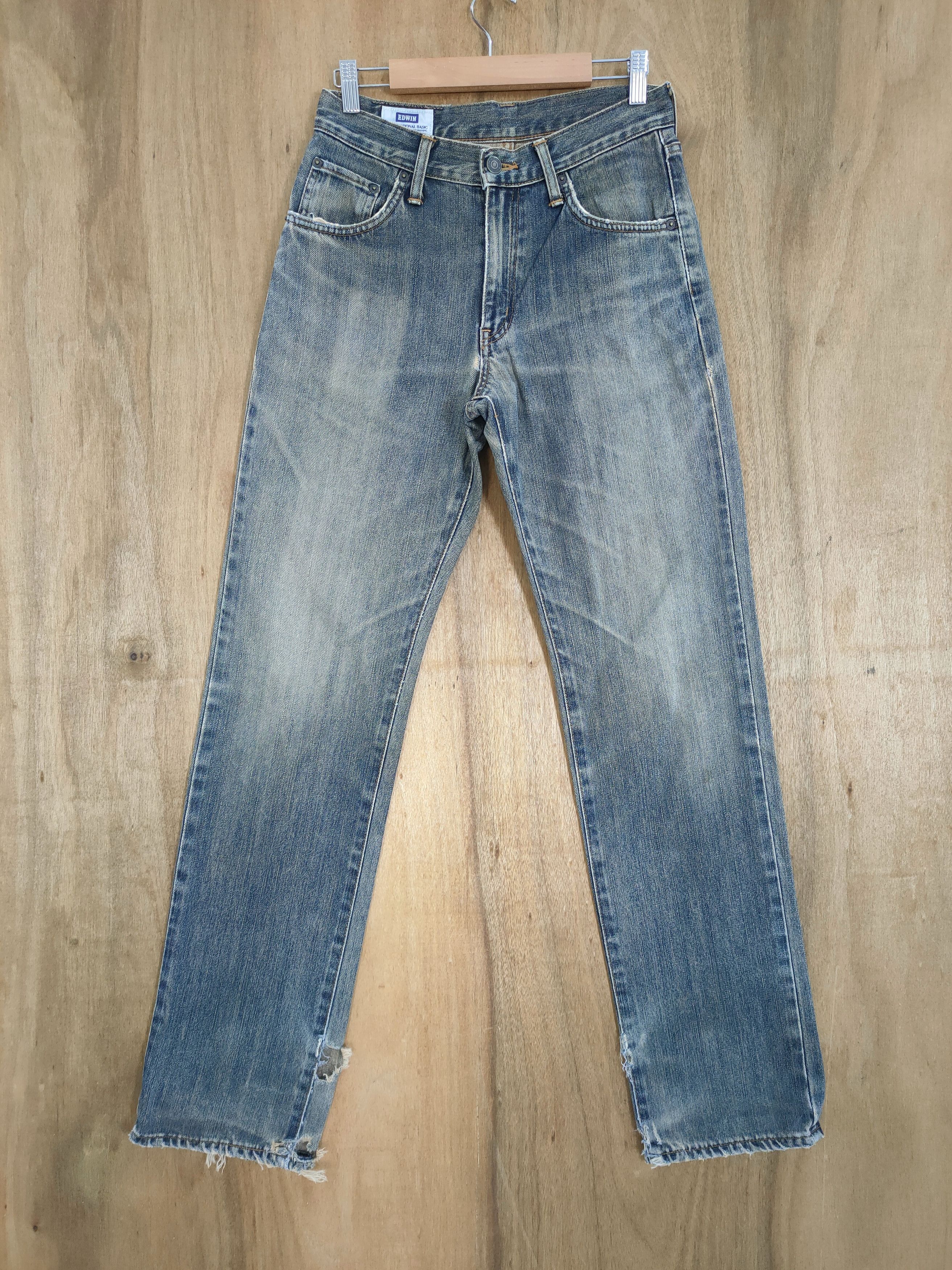 Edwin VINTAGE JAPAN EDWIN DISTRESSED JEANS PANTS Size US 28 / EU 44 - 1 Thumbnail