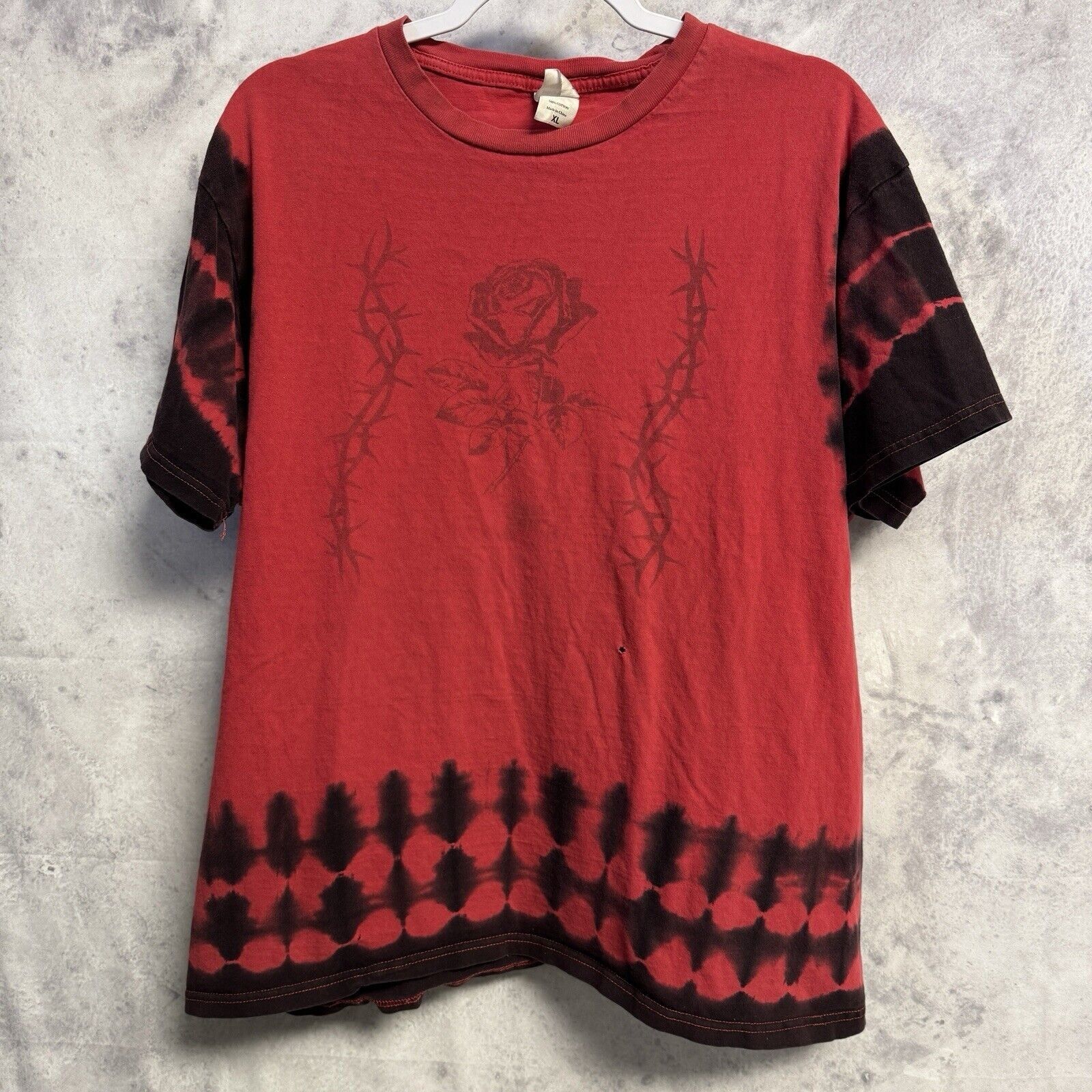 Vintage Vintage Y2K Tribal Rose T Shirt Adult XL Red Tie Dye Short S Size US XL / EU 56 / 4 - 1 Thumbnail