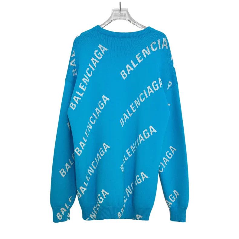 Balenciaga Balenciaga Full Logo Pattern Round Neck Sweater Size S / US 4 / IT 40 - 2 Thumbnail