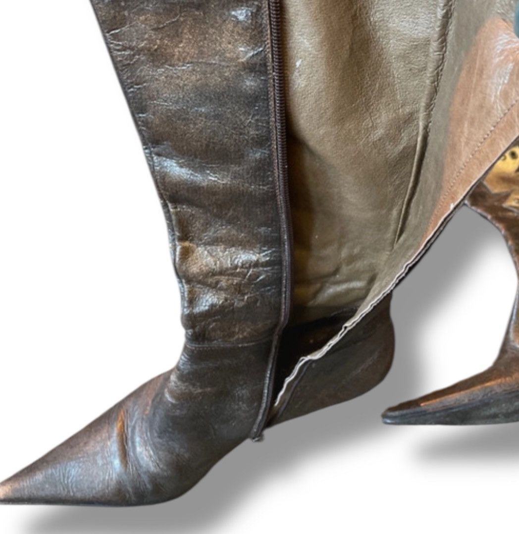Other El Dantes Metallic Leather High Heel Boots – Size EU 38 Size US 7 / IT 37 - 4 Thumbnail