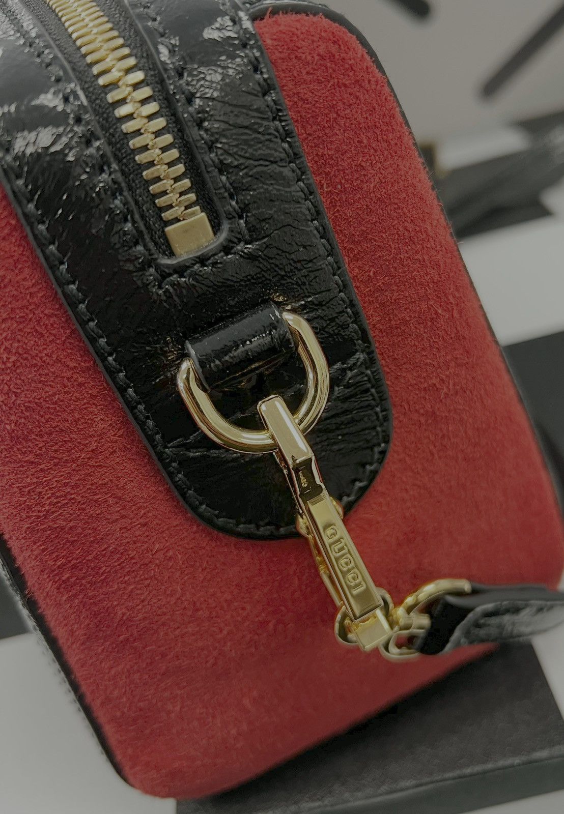 Gucci NWOT Gucci Red Suede Medium Ophidia Boston W/ Box & Dustbag Size ONE SIZE - 6 Thumbnail