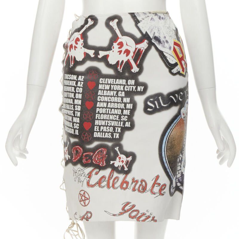Dolce & Gabbana rare D&G DOLCE GABBANA 2001 Runway Acid Rock rock lace up leather skirt IT38 XS Size 26" / US 2 / IT 38 - 1 Thumbnail