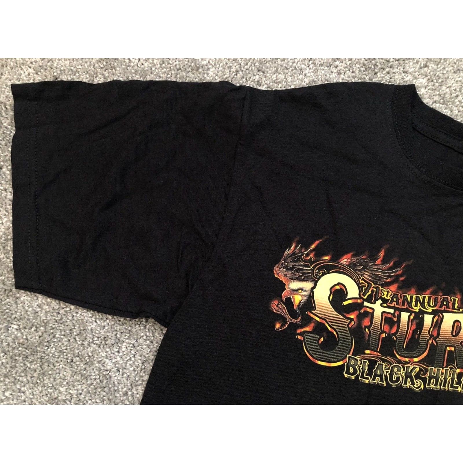 Anvil VINTAGE Sturgis Motorcycle Rally Anvil T Shirt Front & Back Design MEDIUM Black Cotton Mens T-Shirt 2010-2019 Size US M / EU 48-50 / 2 - 7 Thumbnail