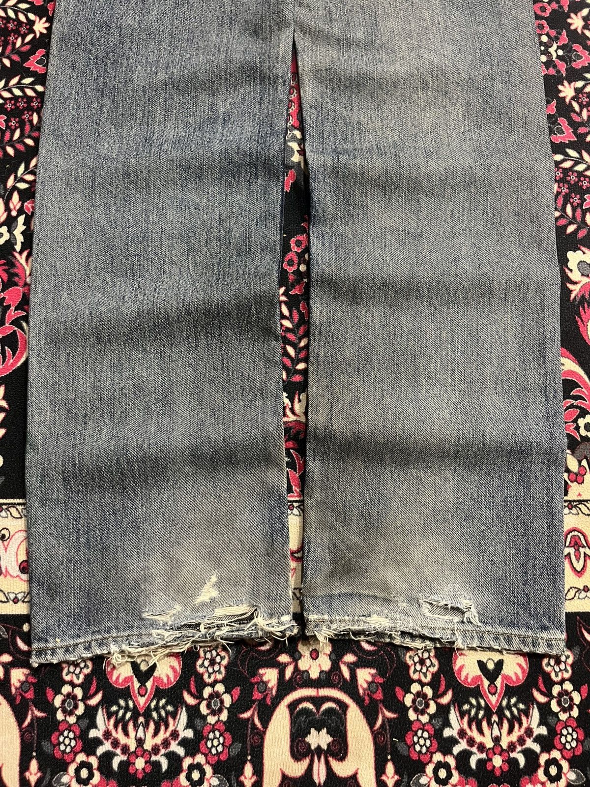 Undercover × Uniqlo Vintage Uniqlo Blue Faded Washed Distressed Straight Jeans Size US 31 - 10 Thumbnail
