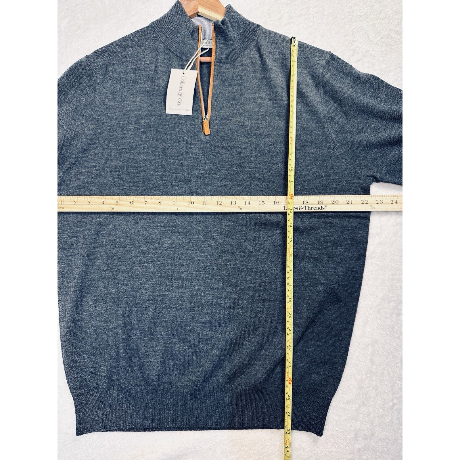 Other Collars & Co Australian Merino Wool Quarter Zip Sweater Gray Size US L / EU 52-54 / 3 - 10 Thumbnail