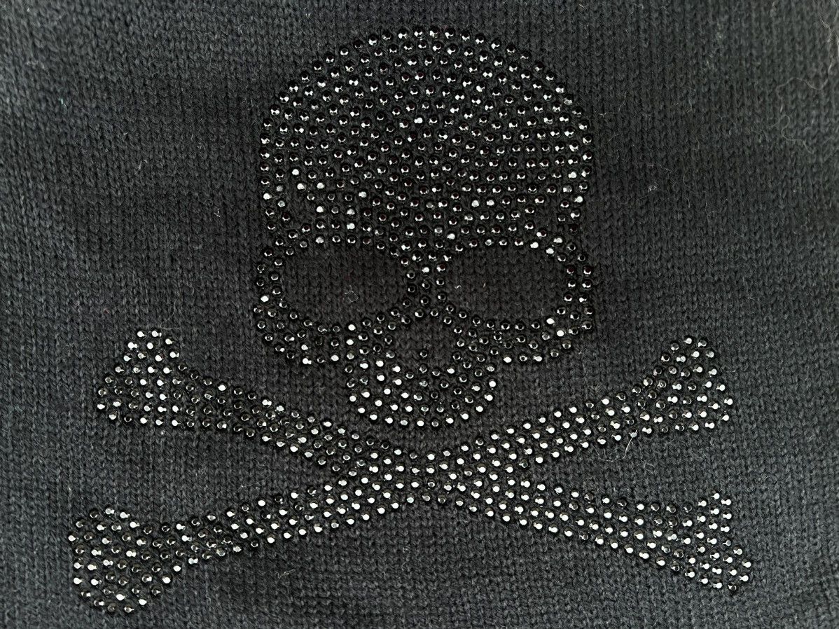 Hysteric Glamour × Japanese Brand VINTAGE BLACK SWAROVSKI SKULL BEANIE Size ONE SIZE - 5 Thumbnail