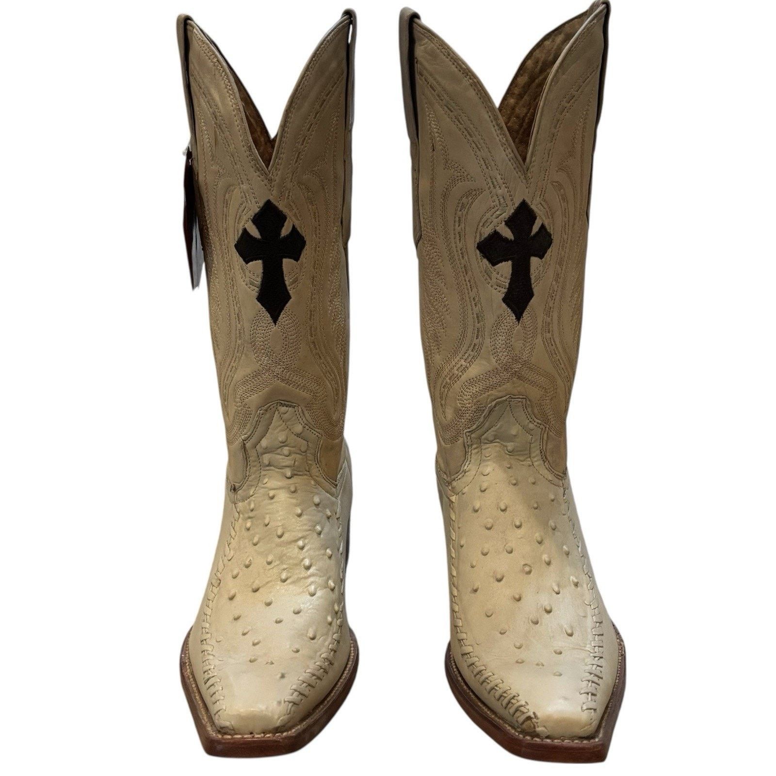 Other Aguila Real Ostrich Leather Cowboy Boots 10 Pointy Toe Cream Size US 10 / EU 43 - 1 Thumbnail