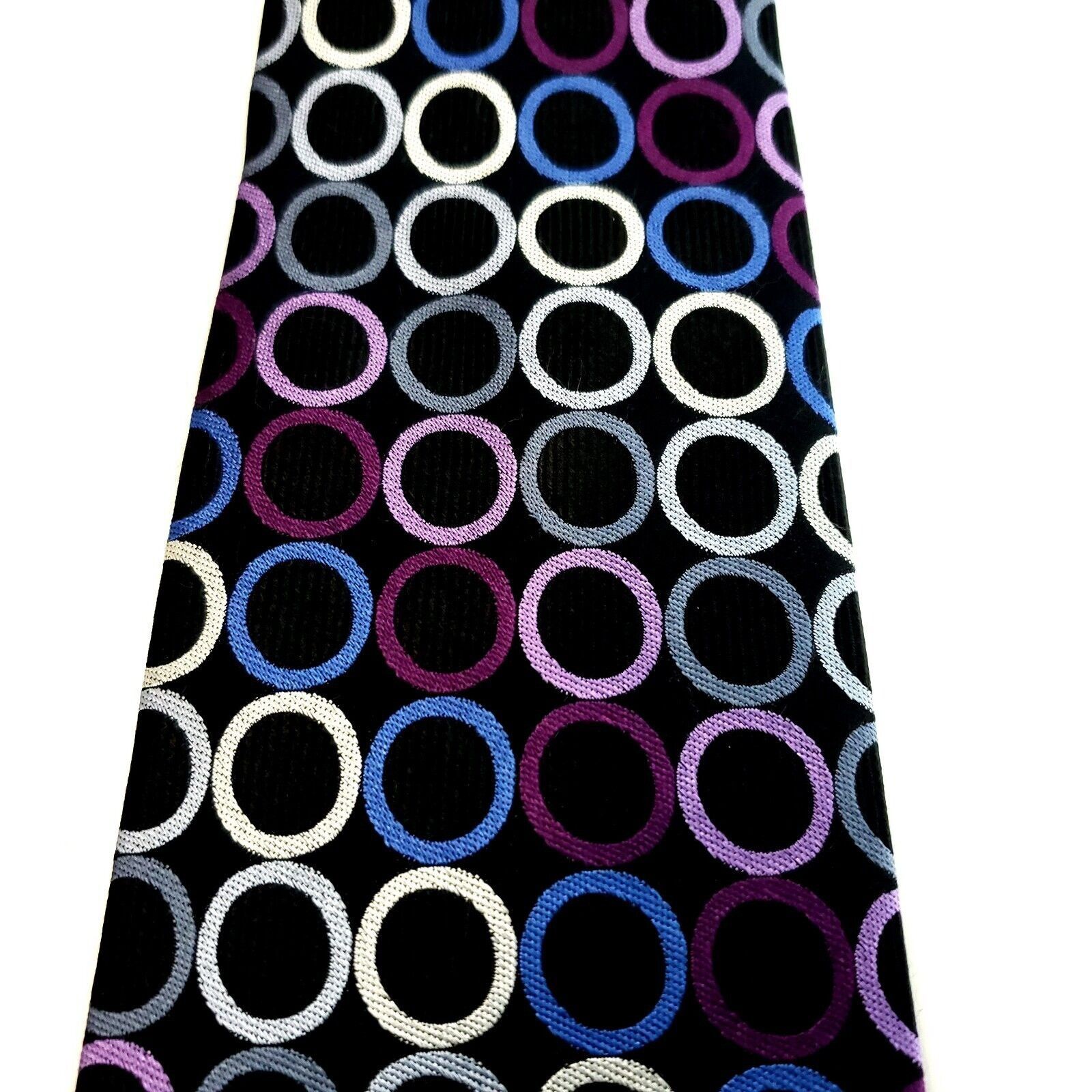 Michael Kors Michael Kors Black Purple Gray Polka Dot Geometric Woven Lon Size ONE SIZE - 2 Thumbnail