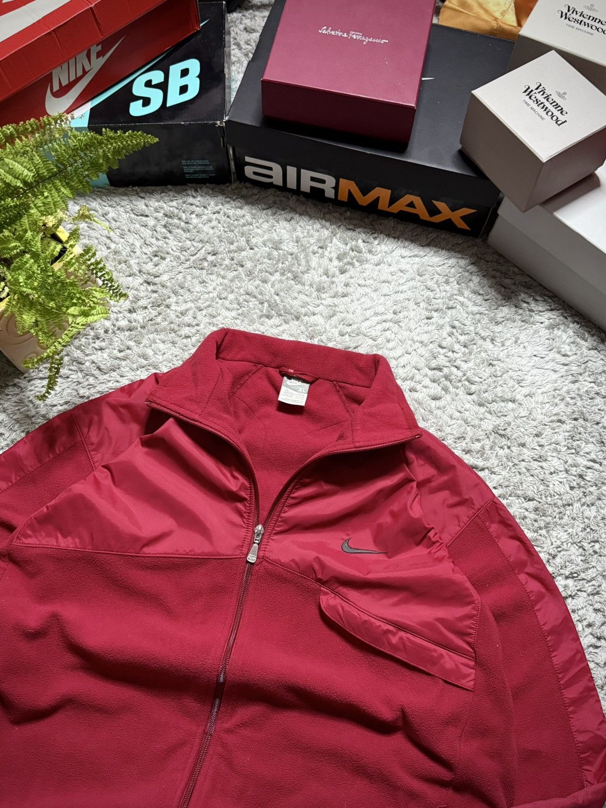 Nike 00s Nike Fleece Jacket Retro Hoodie Swoosh Vintage Size US XL / EU 56 / 4 - 4 Thumbnail