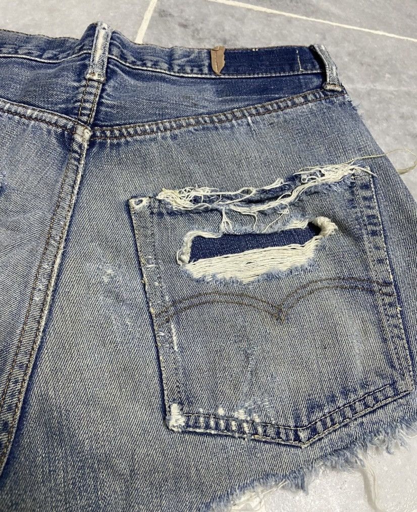Levi's Vintage 70s Levis 501 Selvedge Jeans Shorts Distressed Size US 30 / EU 46 - 8 Thumbnail