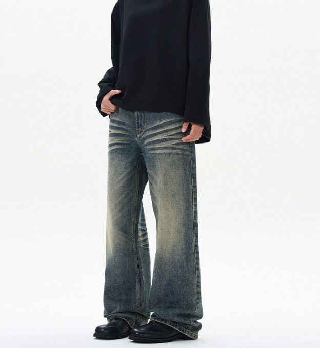 Vintage High street retro baggy distressed loose straight jeans Size US 32 / EU 48 - 1 Thumbnail