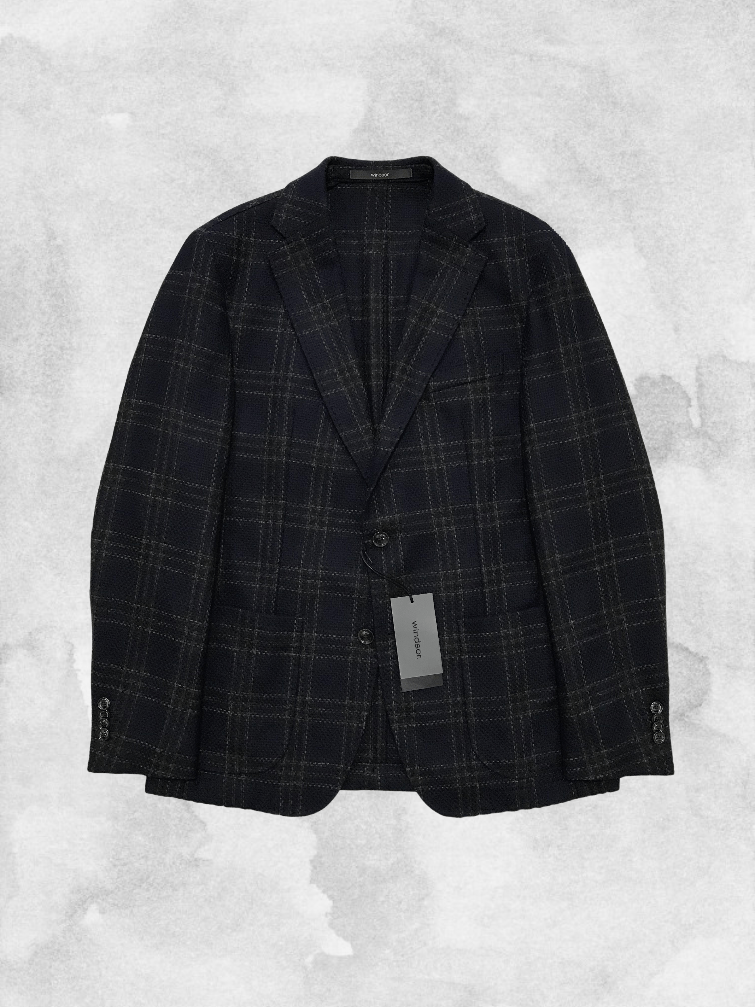 Windsor Giro Blazer Jacket Check Plaid Sport Coat Wool EU48