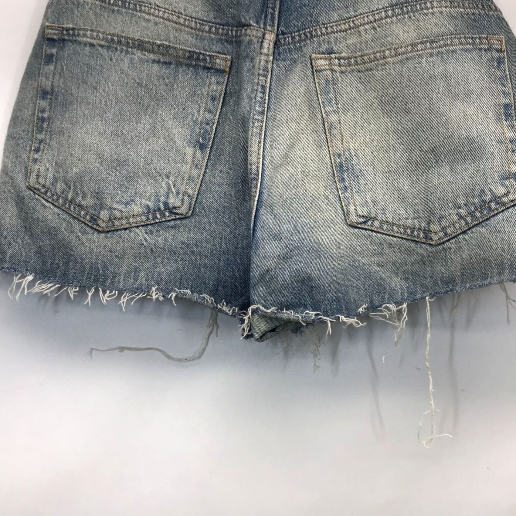 Zara ZARA Women's 8 Denim Jean Shorts Blue Button Fly Cut-Off Size 30" / US 8 / IT 44 - 6 Thumbnail