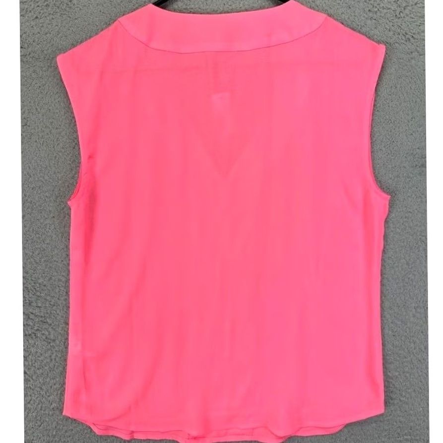 J.Crew J. Crew Shirt Womens Small Bright Pink V-Neck Sleeveless Blouse New with Tags Womens Small V-Neck Pink Solid 90s? Size S / US 4 / IT 40 - 3 Thumbnail