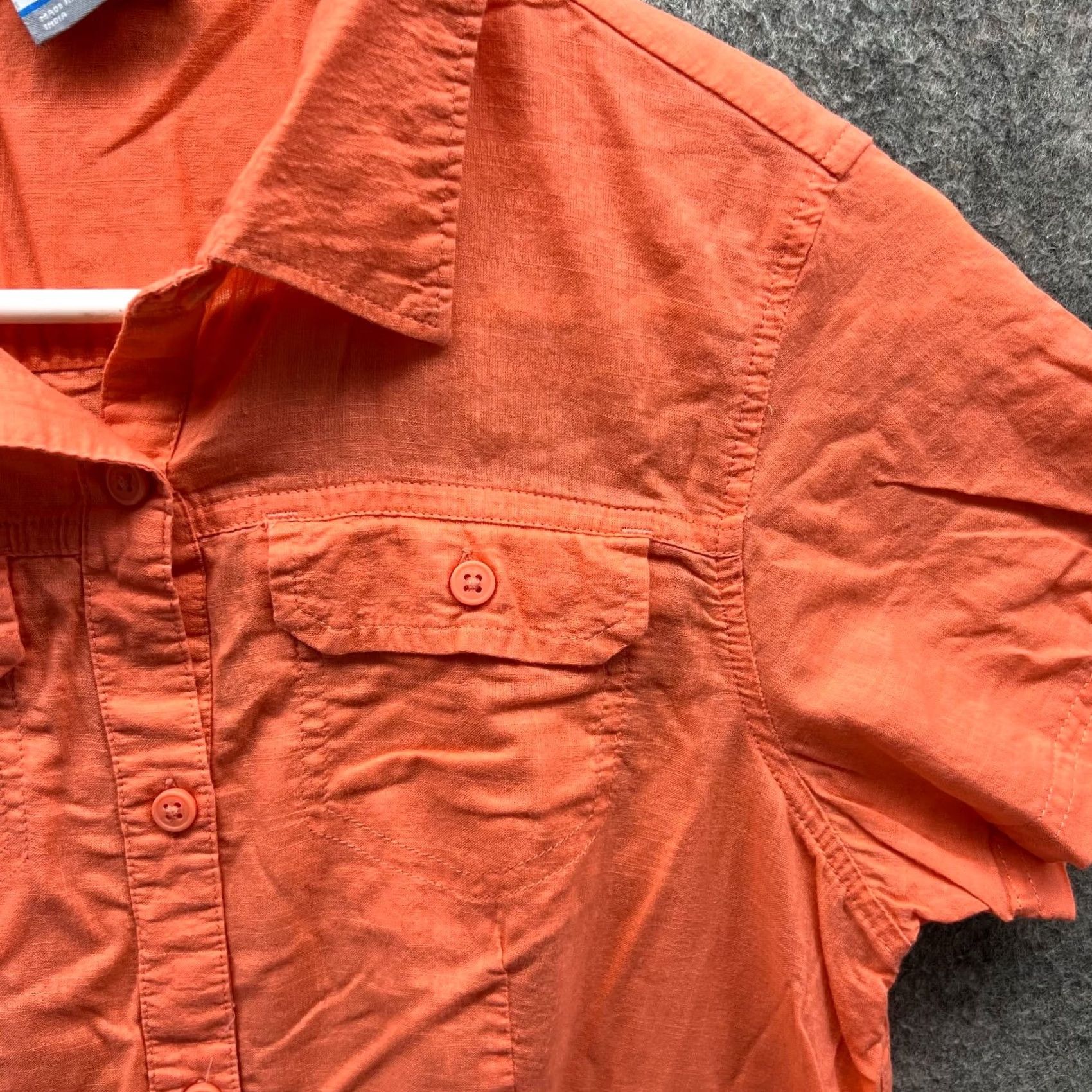 Vintage VINTAGE? No — Columbia Shirt Womens Small Orange Button Down Short Sleeve Outdoors Hike Size S / US 4 / IT 40 - 3 Thumbnail