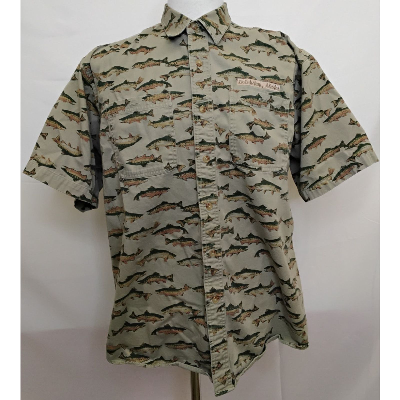 Orvis Orvis Short Sleeve Button Down Shirt Men's L Trout Print Size US L / EU 52-54 / 3 - 2 Thumbnail