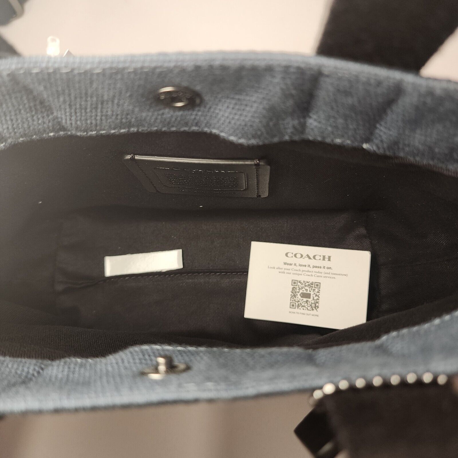 Coach Coach CU299 MEN'S Tote 20 Colorblock QB Denim Midnight Navy Size ONE SIZE - 6 Thumbnail