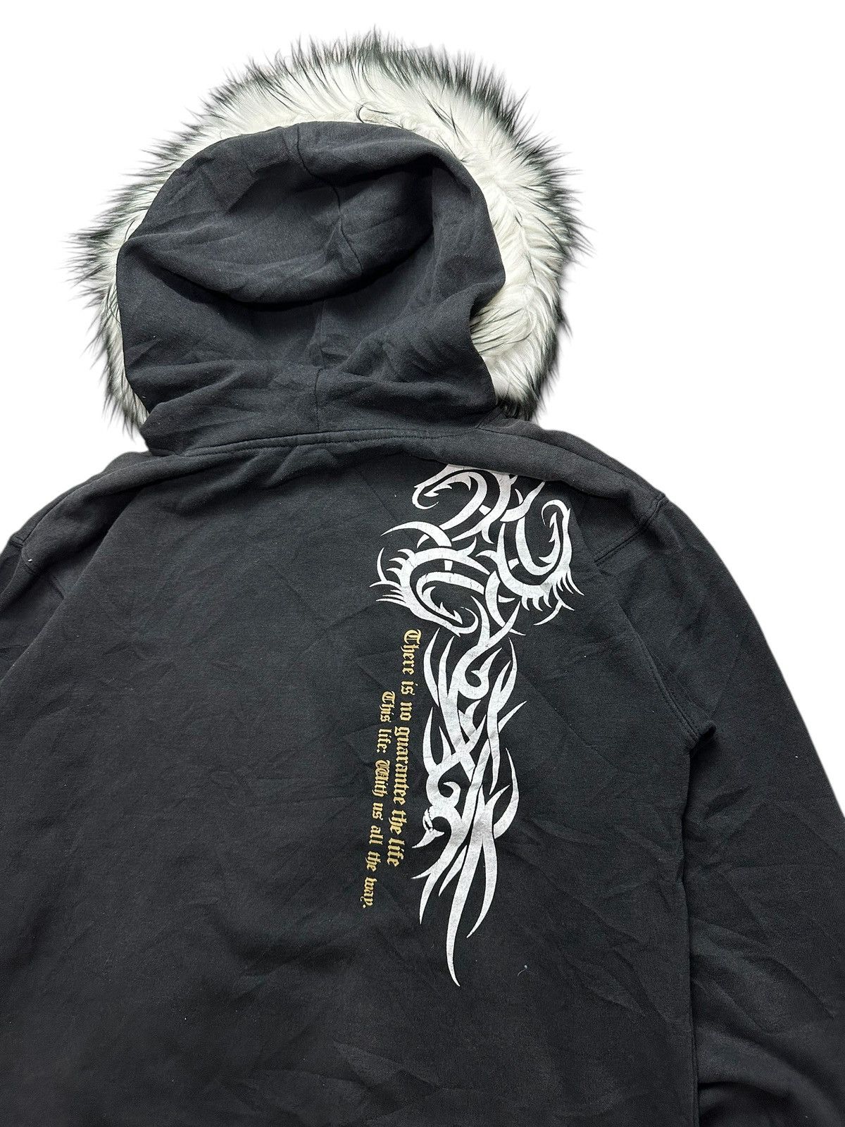 Hysteric Glamour BLACK FADED BULLET NOISE BLACK WHITE FUR HOODIE LGB STYLE Size US L / EU 52-54 / 3 - 4 Thumbnail