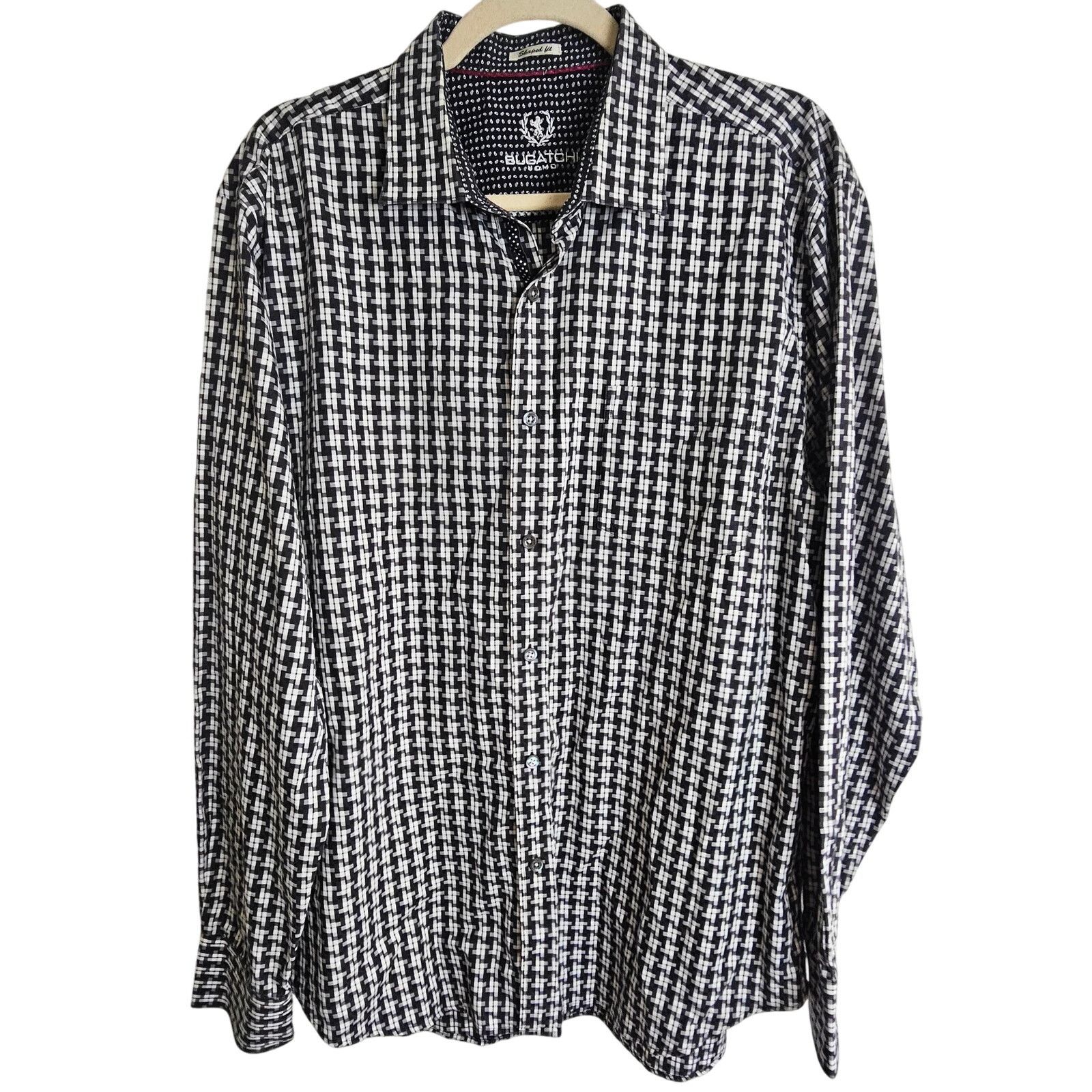 BUGATCHI Bugatchi Mens Geometric Button Shirt Sz XL Shaped Fit Coreer Size US L / EU 52-54 / 3 - 1 Thumbnail