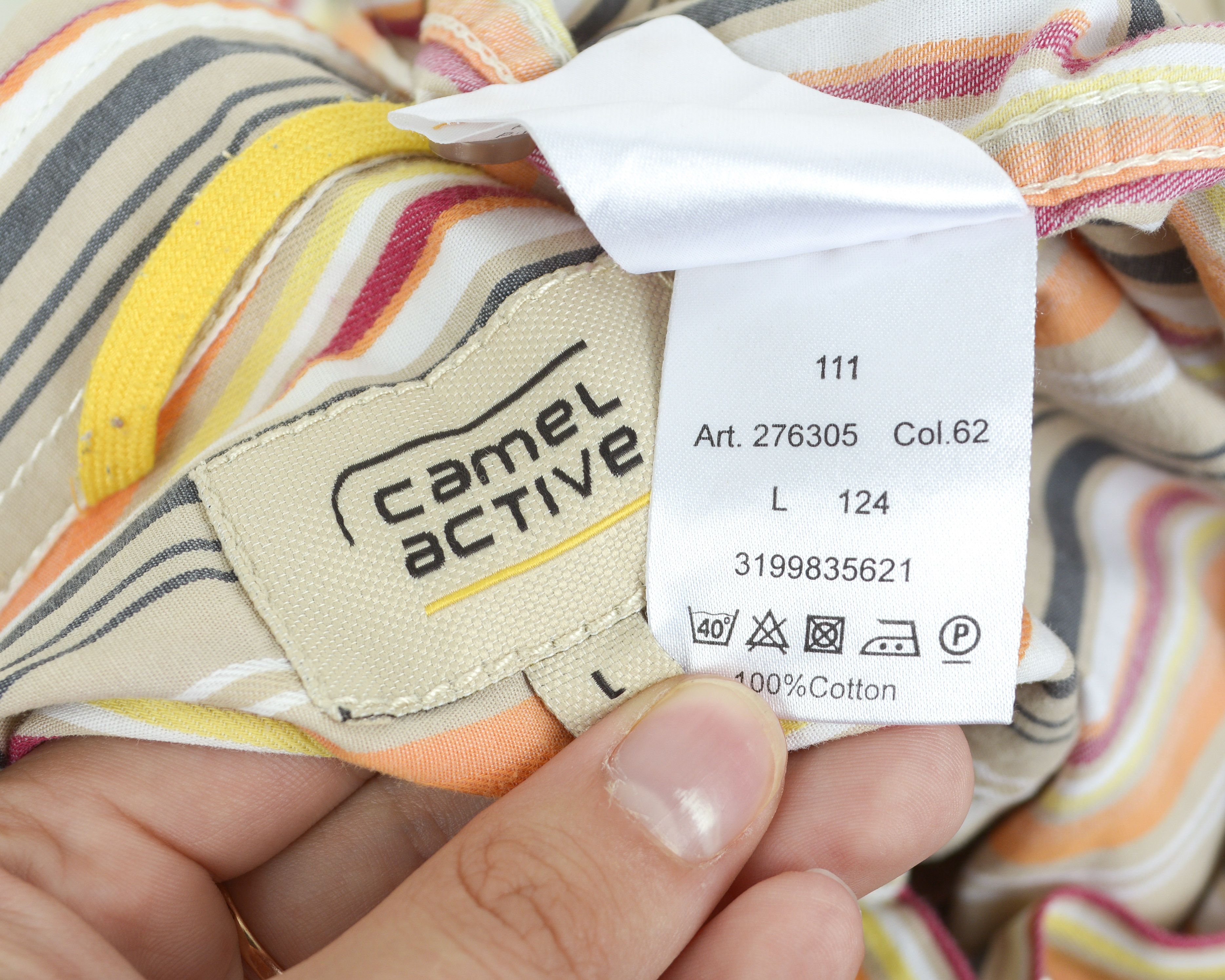 camel active Short Sleeve L Summer Shirt Pinstiped Casual Button Up Top Size US L / EU 52-54 / 3 - 2 Thumbnail
