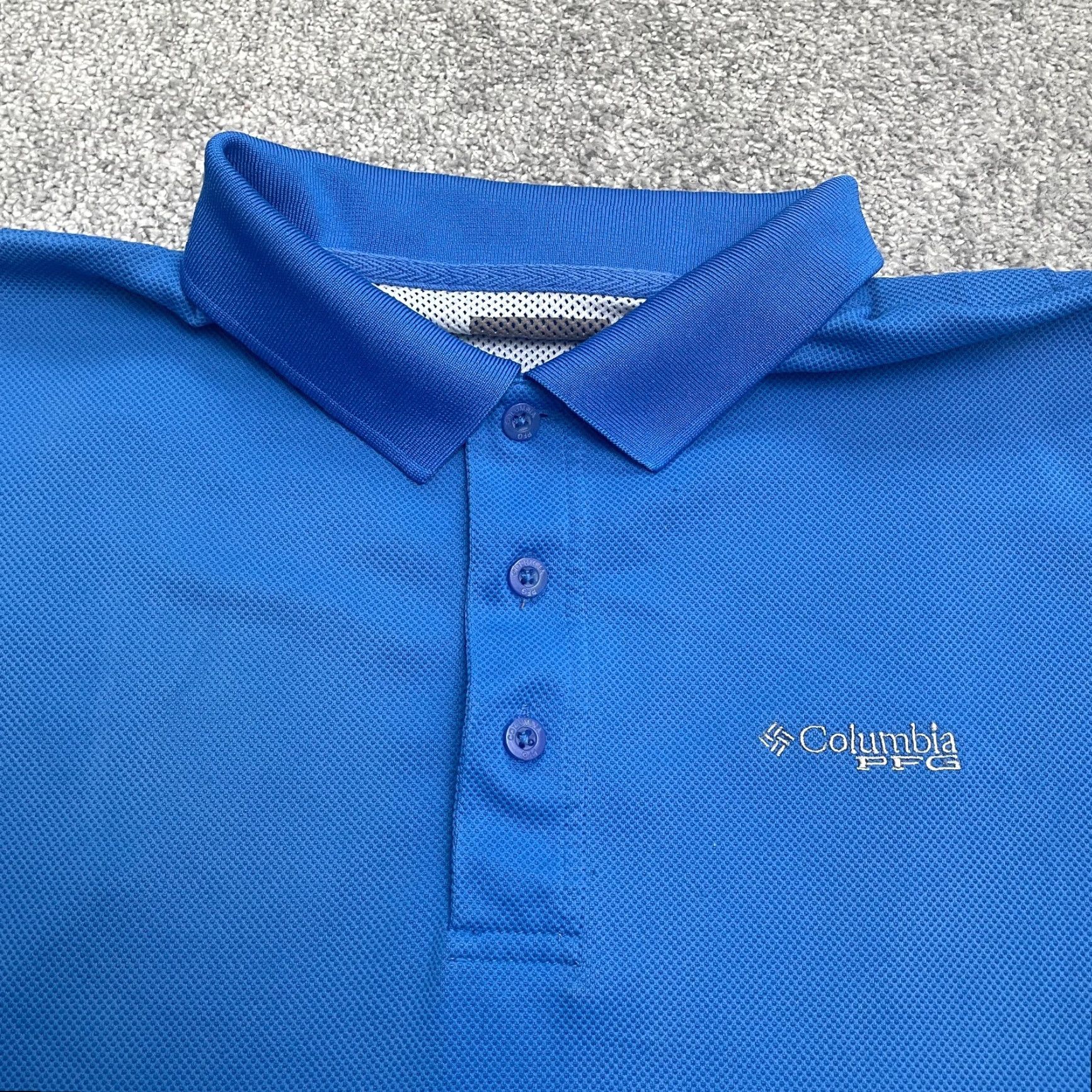 Vintage Columbia PFG Omni-Shade Perfect Cast Polo Shirt Mens Medium Blue Fishing Outdoor Size US L / EU 52-54 / 3 - 3 Thumbnail