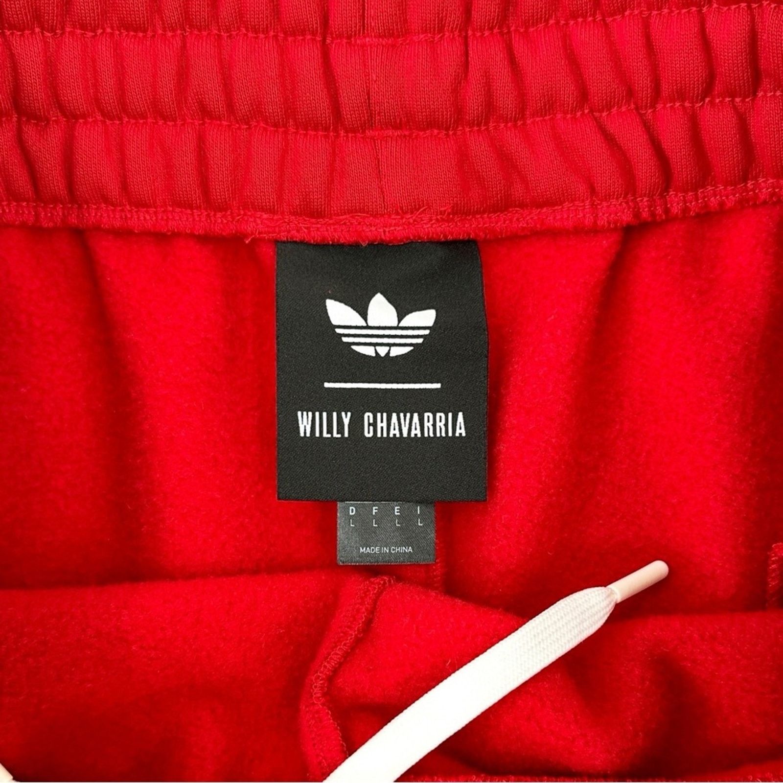 Adidas × Willy Chavarria Limited Edition Red "Paris" Loose Fit Sweat Shorts Size US 34 / EU 50 - 5 Thumbnail