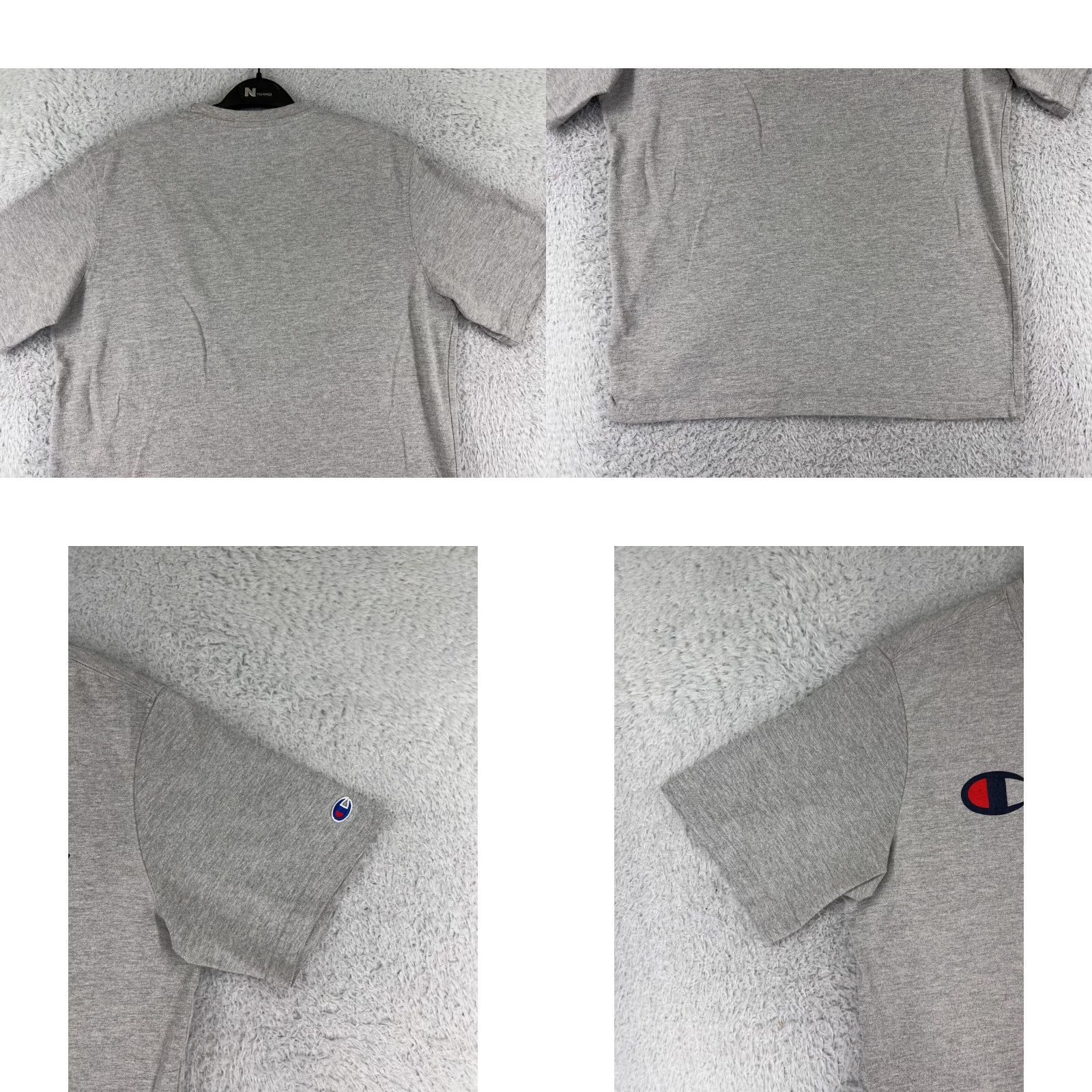 Champion Champion Shirt Mens Large Gray Crew Short Sleeve Cotton Jersey Logo Print Sports Retro Fit: Athletic Mens T-Shirt Size US L / EU 52-54 / 3 - 8 Thumbnail