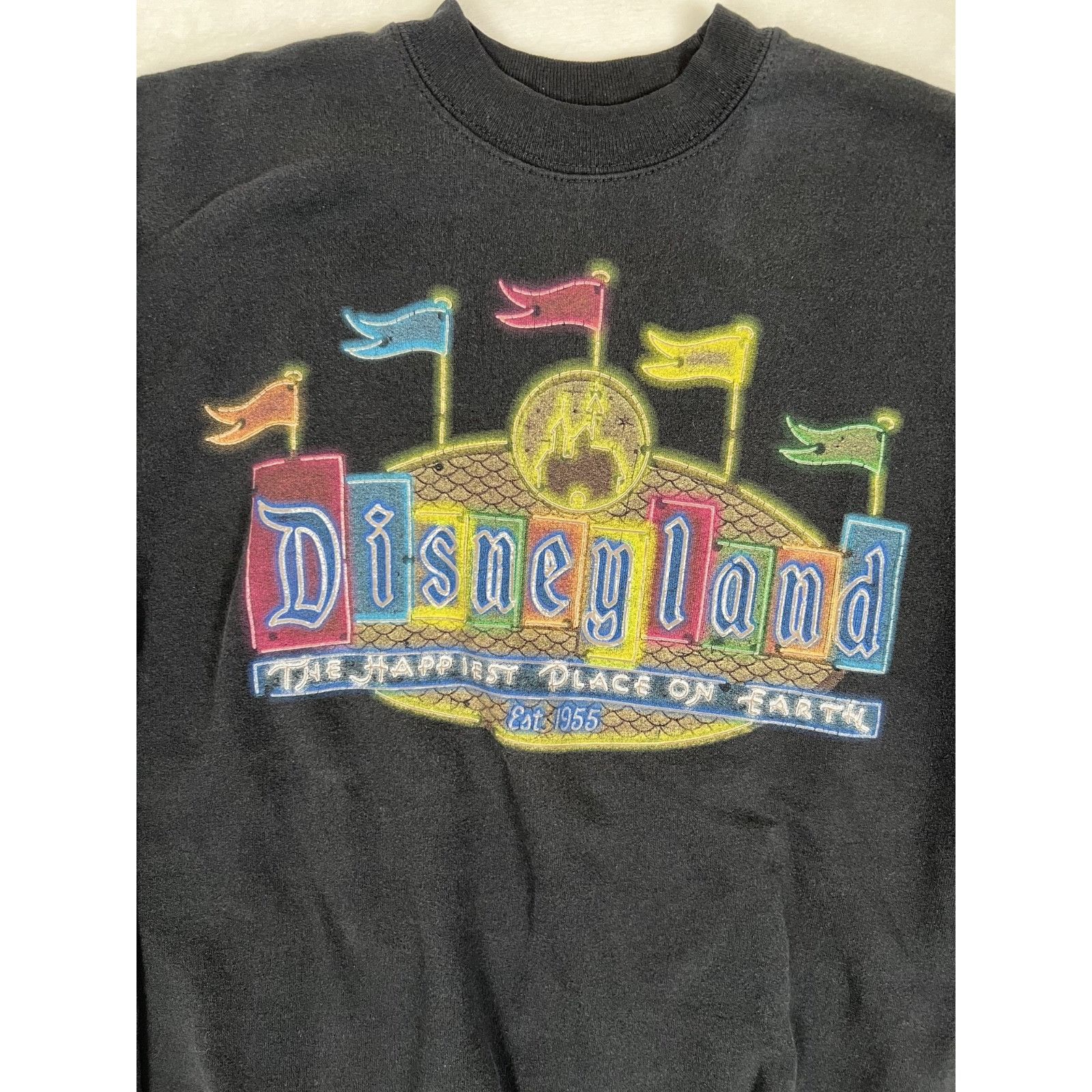 Disney Vintage Disneyland Sweatshirt Crewneck Size Small Black "Hap Size US S / EU 44-46 / 1 - 2 Thumbnail