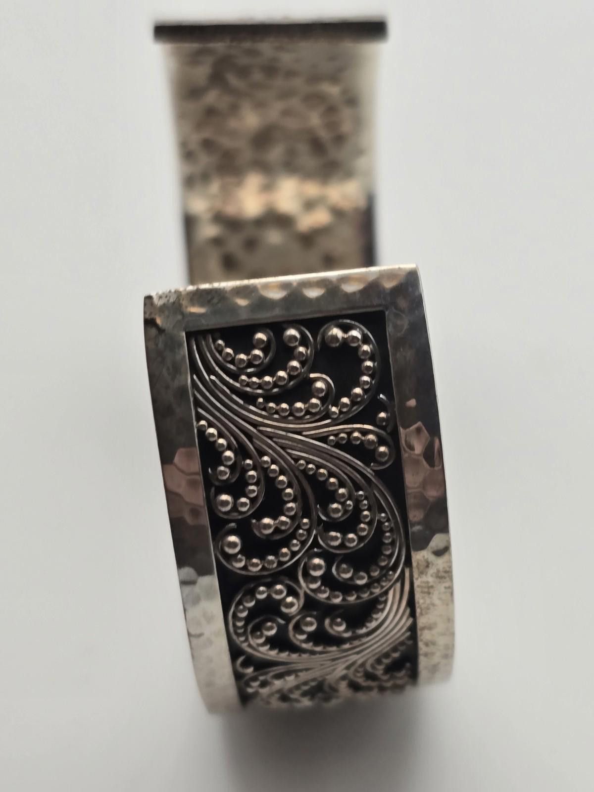 Other Lois Hill Sterling 925 Oxidized Filigree Cuff Bracelet Size ONE SIZE - 4 Thumbnail