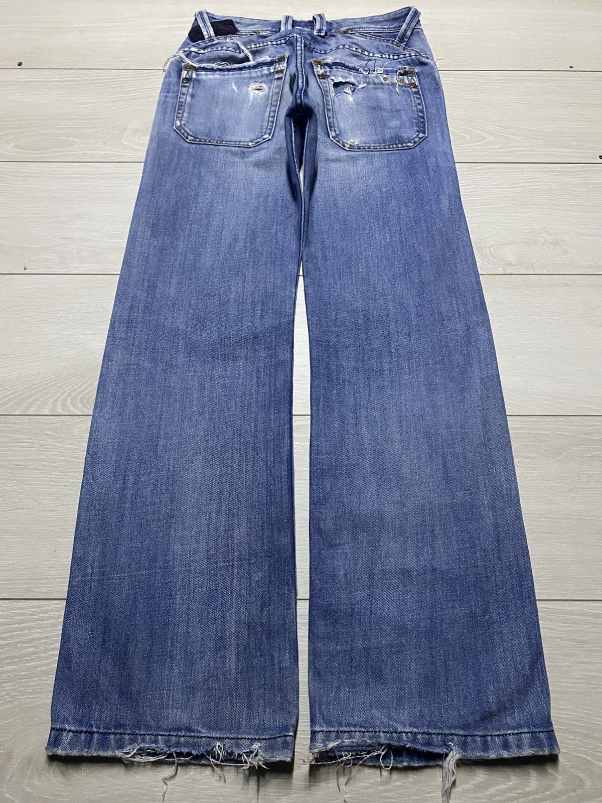 Diesel Black Gold Vintagw Diesel Italy Faded Wash Distressed Loose Jeans Size US 29 - 2 Thumbnail
