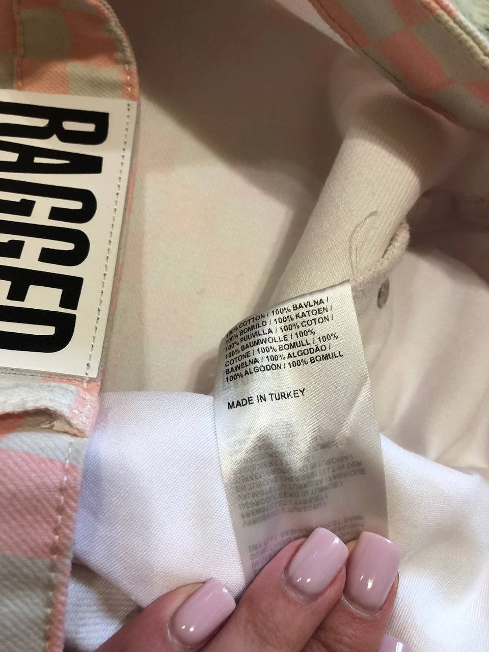 The Ragged Priest The Ragged Priest FASHION Pink and Cream Checkered Jeans Size 34" / US 12 / IT 48 - 10 Thumbnail