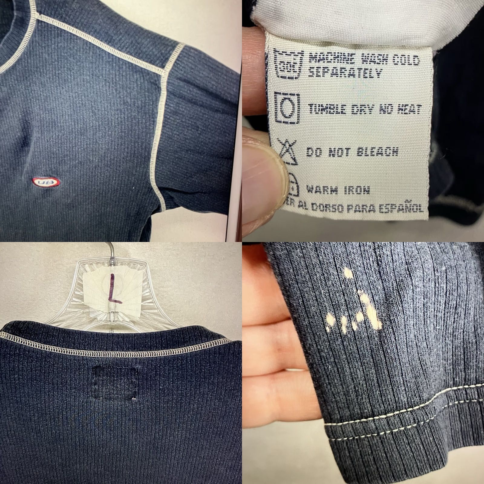 Vintage VINTAGE Unionbay Shirt Men L Blue Gray Thermal Knit Long Sleeve Crew Neck Embroidered Logo 90s Grunge Retro Webbed 90s Mens Size US L / EU 52-54 / 3 - 8 Thumbnail