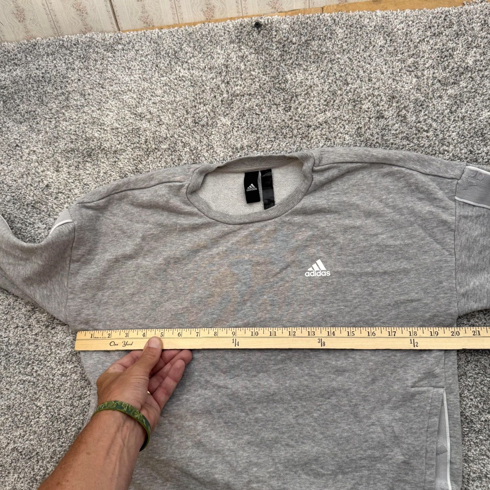 Adidas Adidas Sweatshirt Shirt Mens Small Gray Crewneck Pullover Tape Athletic Casual Top Size US S / EU 44-46 / 1 - 3 Thumbnail