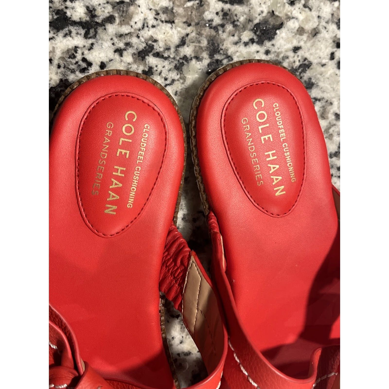 Cole Haan Cole Haan Sandal Women Cloud All Day Leather Slide 6.5 True Red W23473 Size US 6.5 / IT 36.5 - 4 Thumbnail