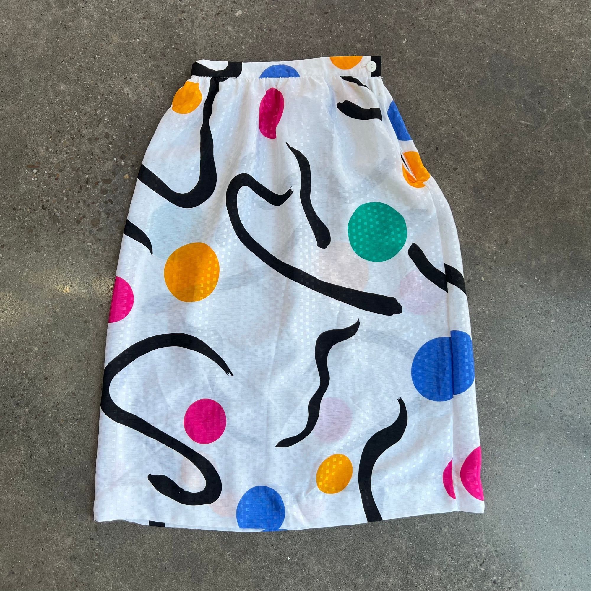 Vintage Vintage 80s Pattern Skirt - Retro Geometric Print, High-Wais Size 28" / US 6 / IT 42 - 2 Thumbnail
